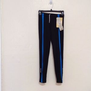 Sugoi Matrix Stripe Tights Leggings in Black & Blue Size S NWT